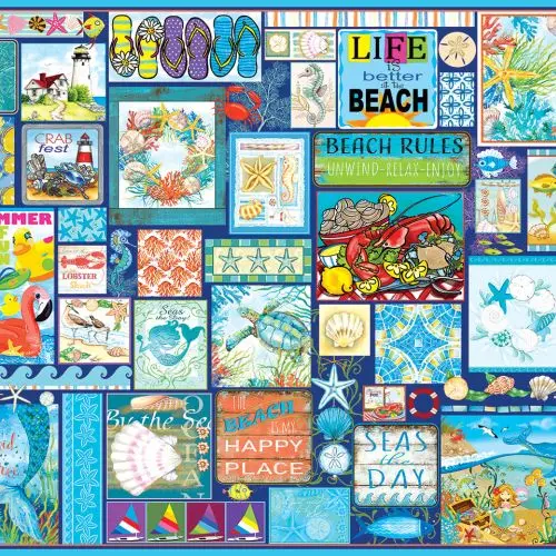 Seas The Day Beach Themed Jigsaw Puzzle - 1000 Pc 1