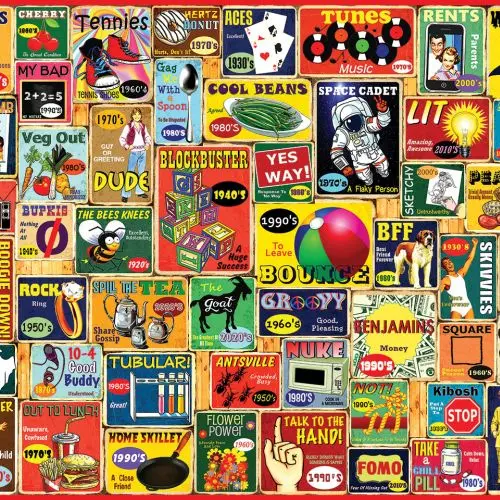 Retro Slang Collage Jigsaw Puzzle By Steve Cameron - 1000 Pc 1