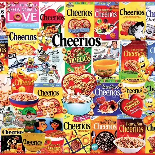 Cheerios Iconic Cereal Box Collage Jigsaw Puzzle - 1000 Pc 1