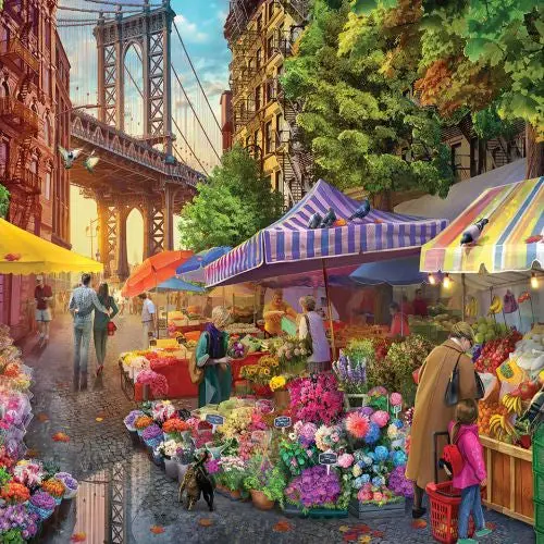 Floral Extravaganza 1000-Piece Jigsaw Puzzle - Flower Market 1