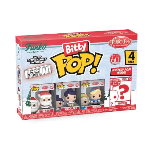 Funko Pop! Bitty Rudolph Holiday Vinyl Figures 4-Pack With Display Case 1