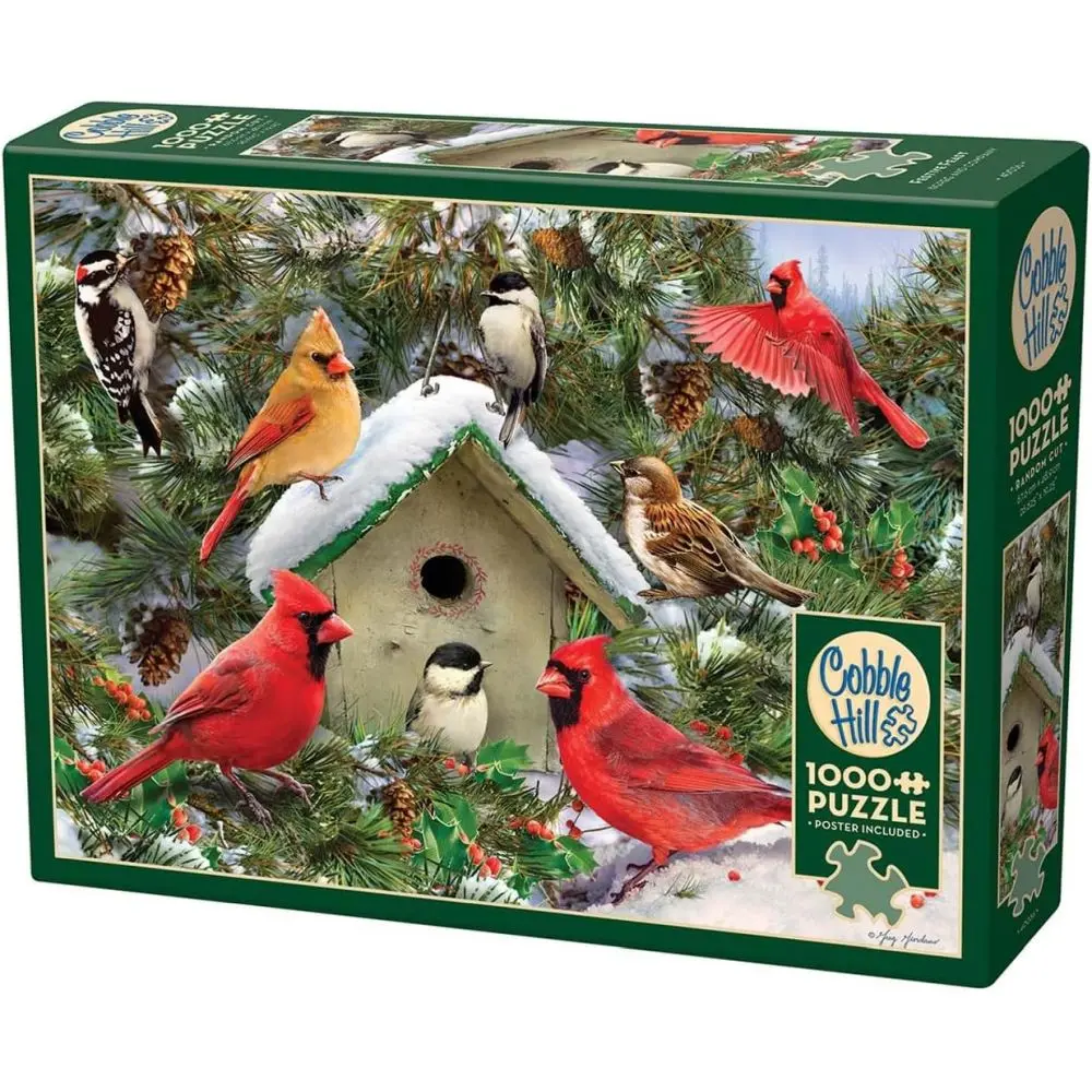 Outset Media Festive Feast Winter Birds Jigsaw Puzzle - 1000 Pc 1