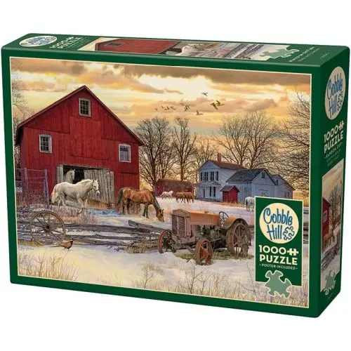 Cobble Hill Winter On The Farm Jigsaw Puzzle - 1000 Pc 1