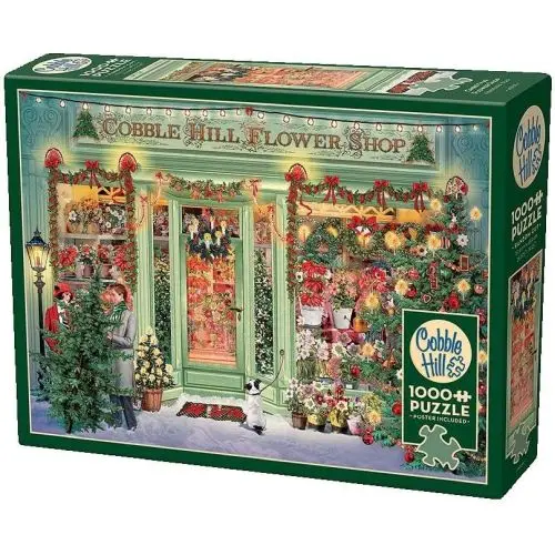 Barbara Behr Christmas Flower Shop Vintage-Themed Puzzle - 1000 Pc 1
