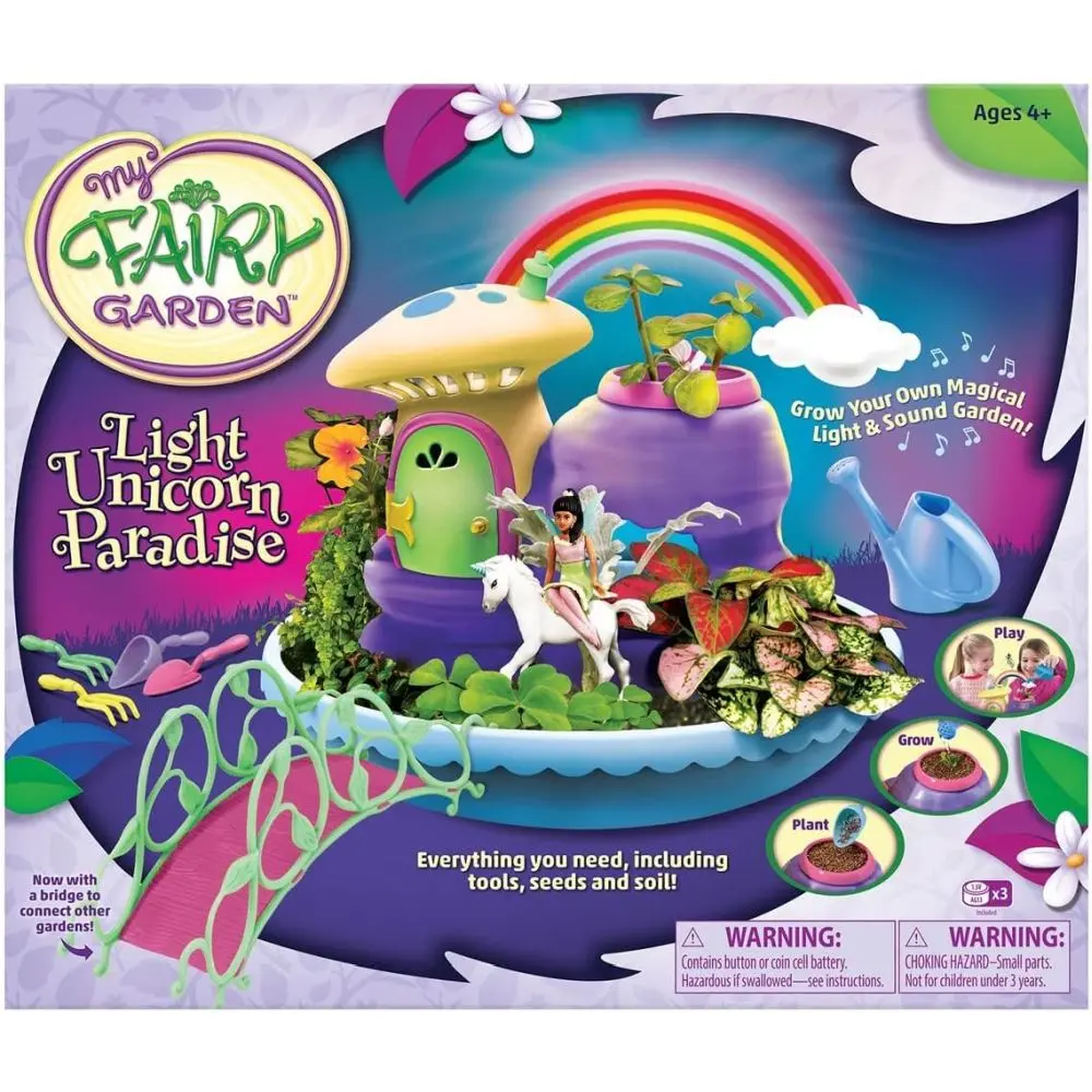 Playmonster Enchanted Unicorn Fairy Light Garden Playset 1