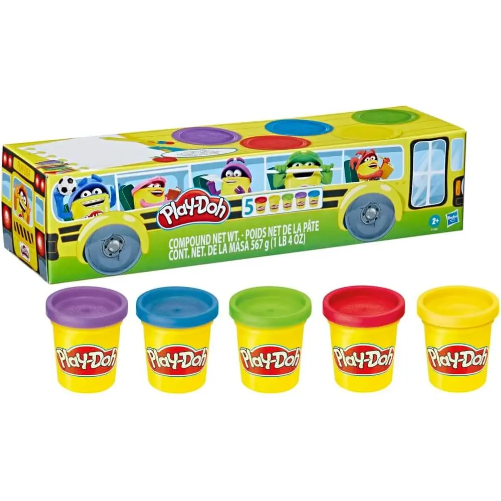 Play-Doh Vibrant Colors Multi-Pack - 5 Cans For Creative School Projects 1
