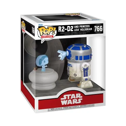Funko Pop! Deluxe Star Wars 6 Inch Vinyl Figure - R2-D2 With Princess Leia Hologram 1