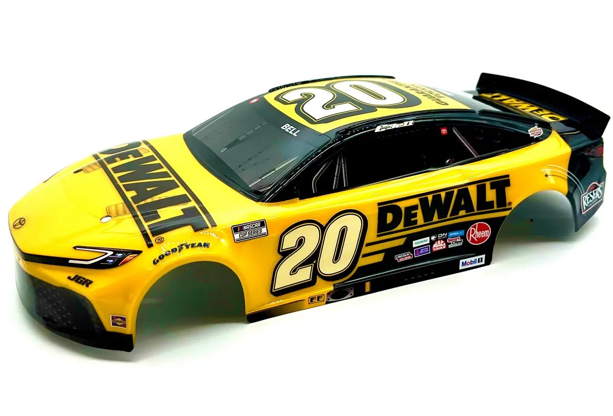 Losi Nascar Grom - Body (2025 Bell #20 Yellow Dewalt Los1122409 1