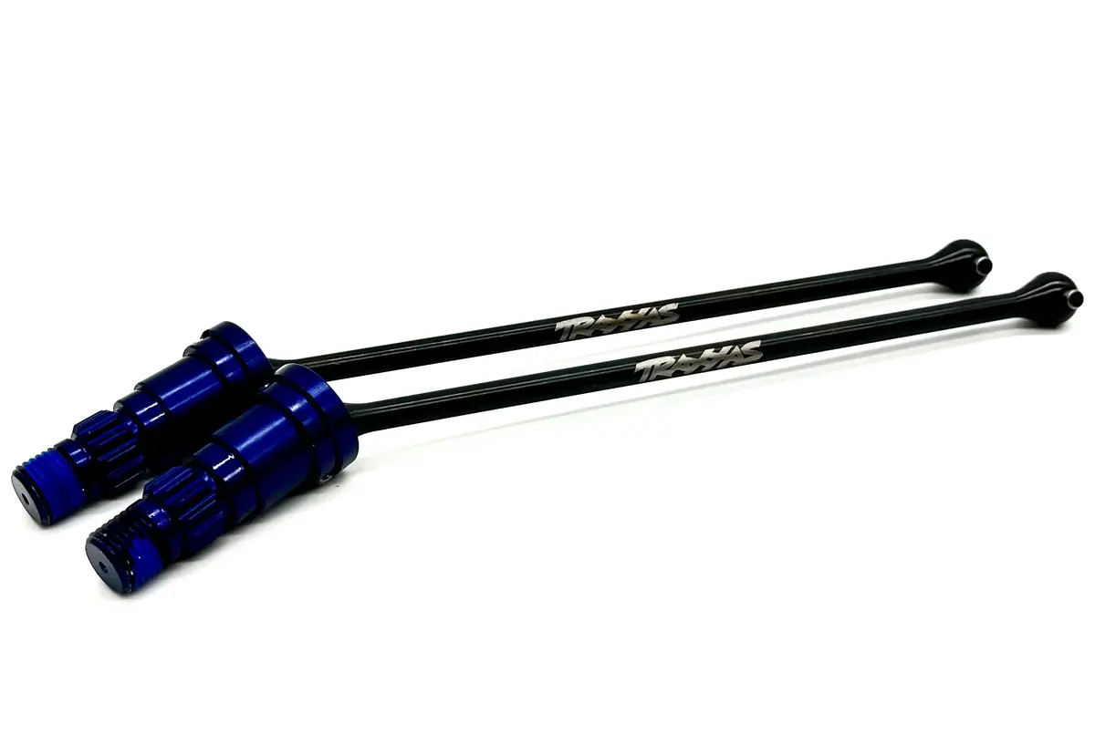 X-Maxx Ultimate Drive Shafts, Front/Rear (W/ Blue 2025 Stub Axles Traxxas 77097-4 1