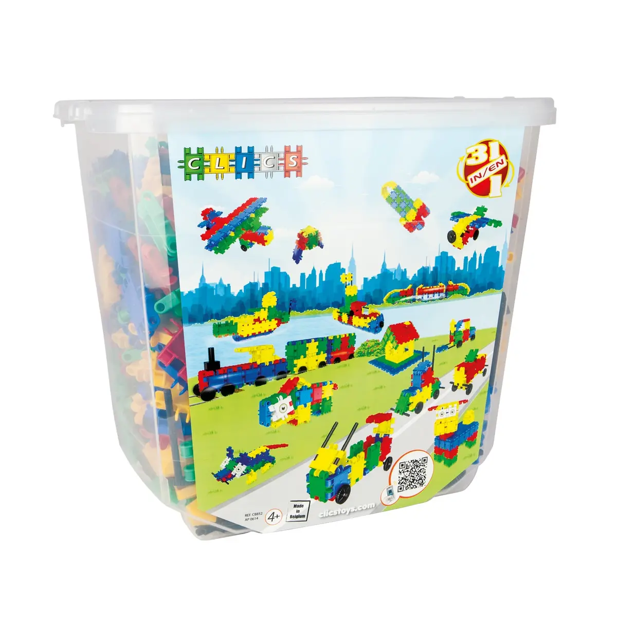 Clics Toys Clics Mega Construction 850-Piece Bucket - Educational Building Set 1