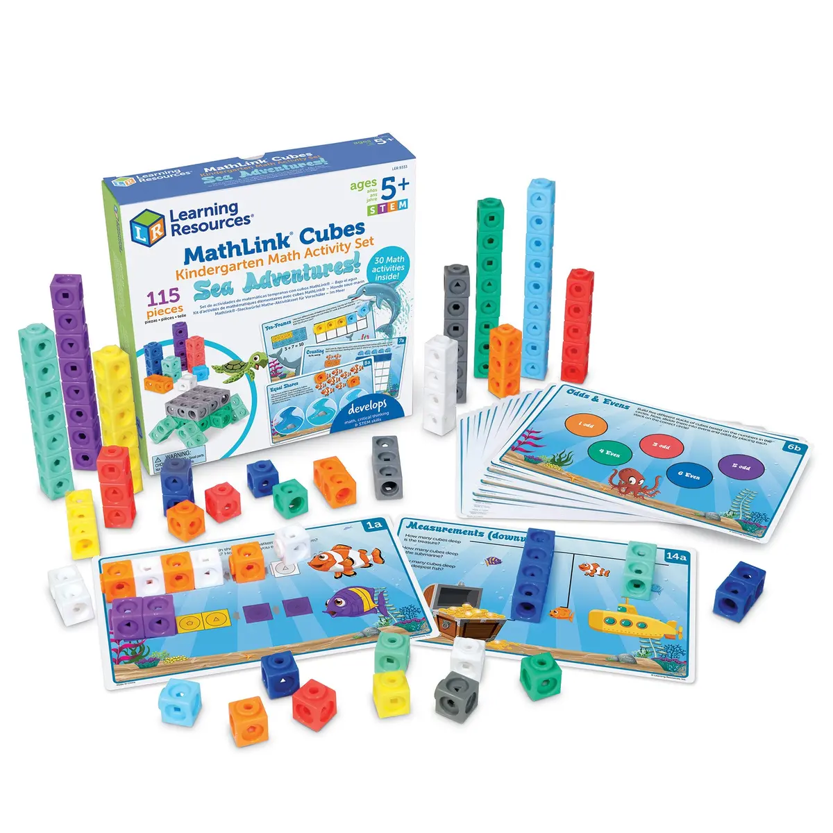 Learning Resources Mathlink Cubes - Sea Adventures - Kindergarten Math Activity Set 1