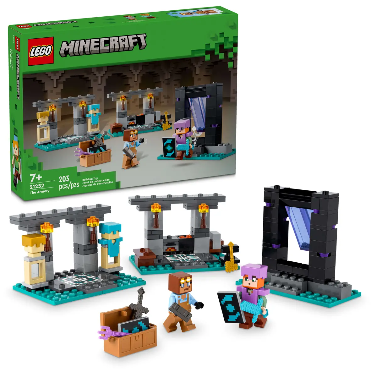 Lego Minecraft The Armory Building Adventure Set 21252 - 203 Pieces 1