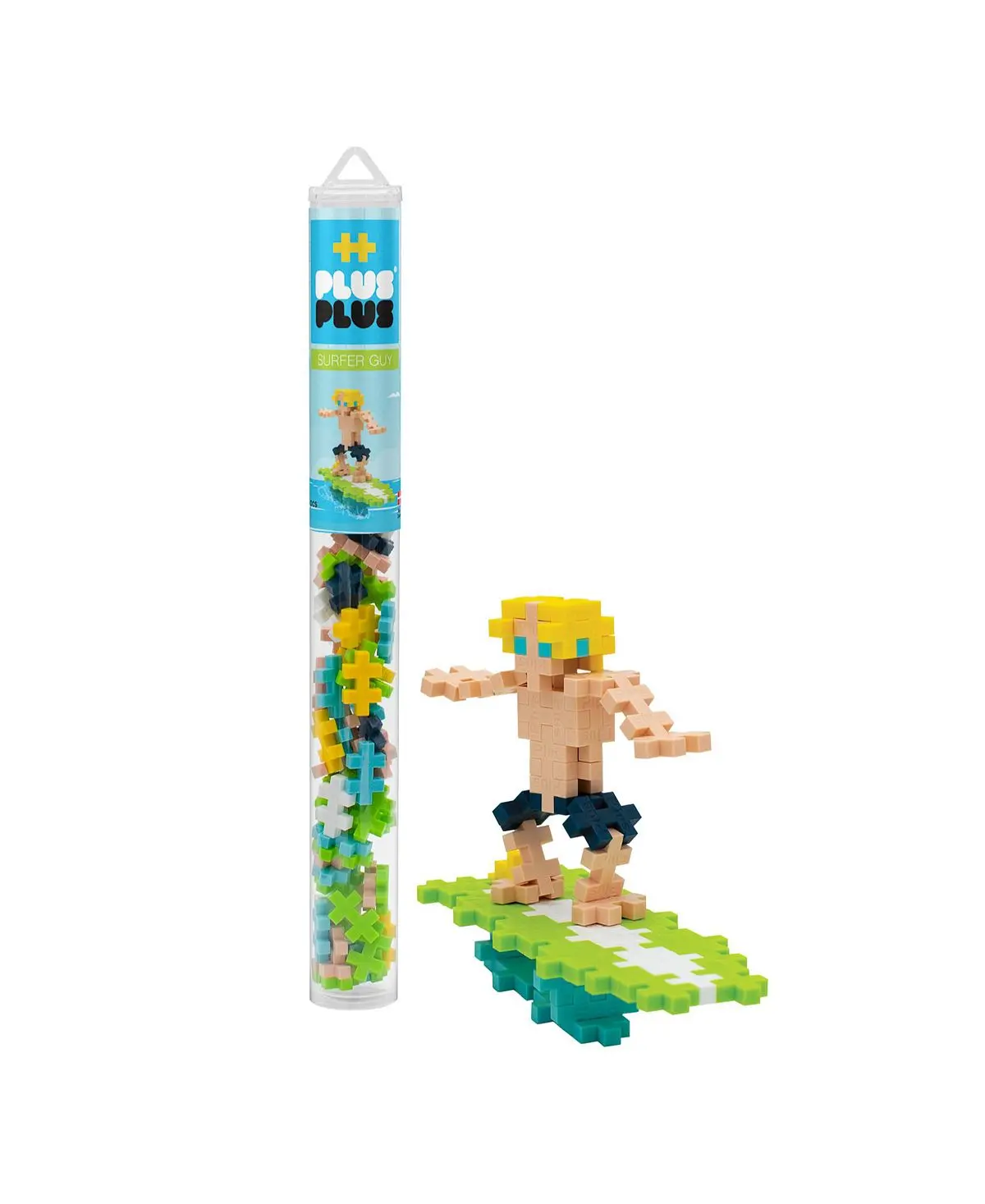Plus-Plus Mini Building Set - 70 Pc Surfer Guy Tube 1