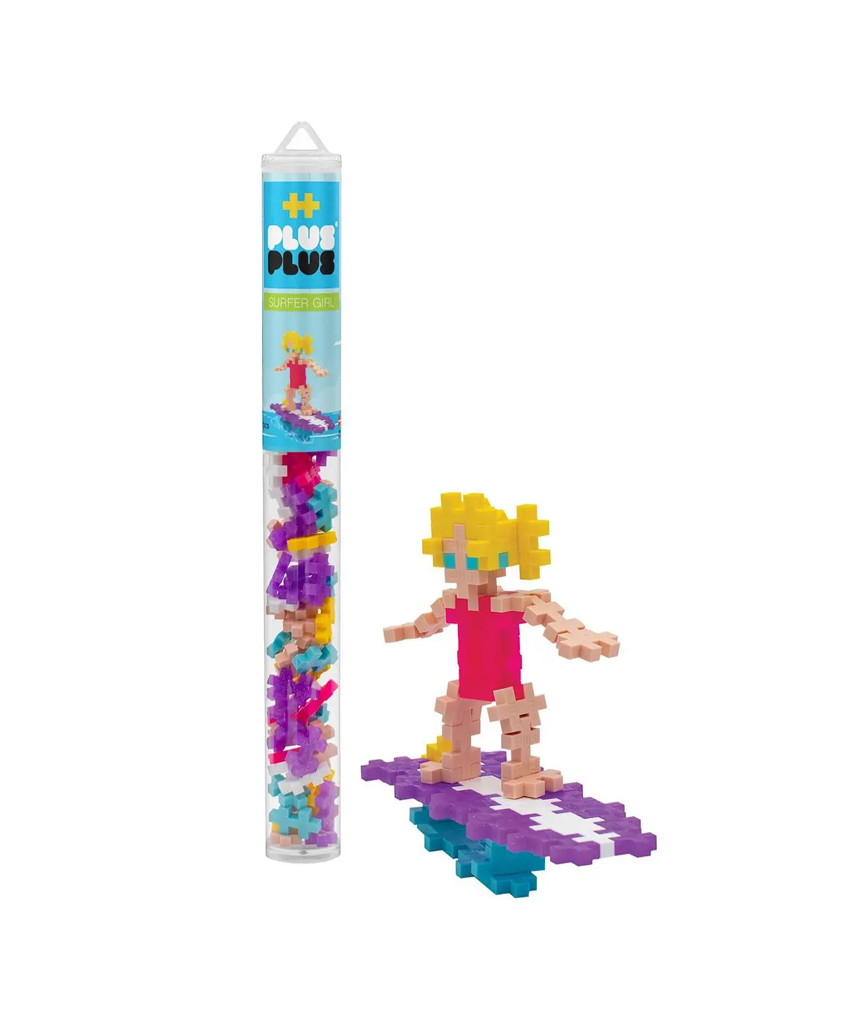 Plus-Plus Mini Building Set - 70 Pc Surfer Girl Tube 1