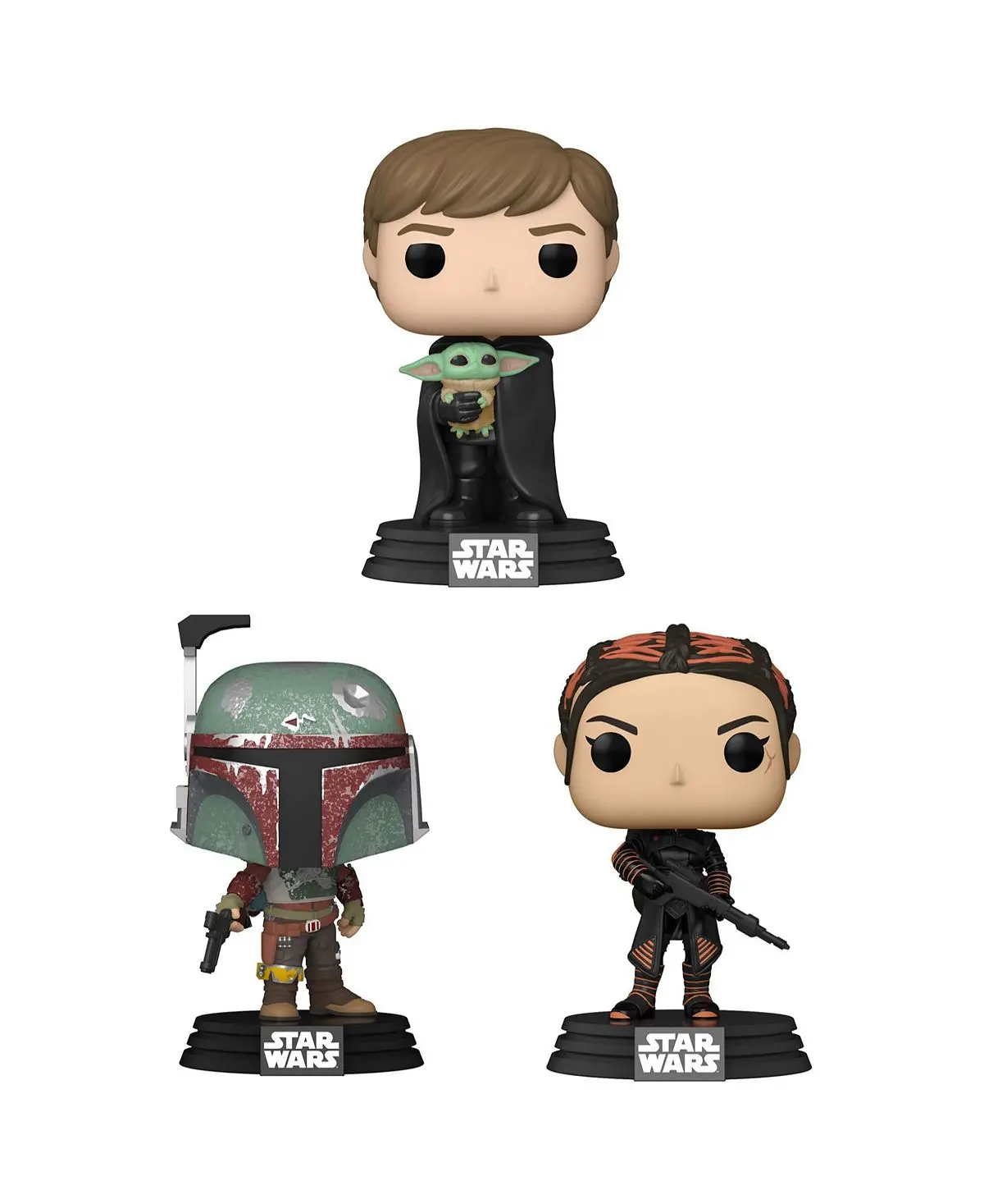 Funko Pop! Star Wars Mandalorian 3.75 Inch Vinyl Collectors Set - Marshal, Fennec Shand, Luke With Child 1