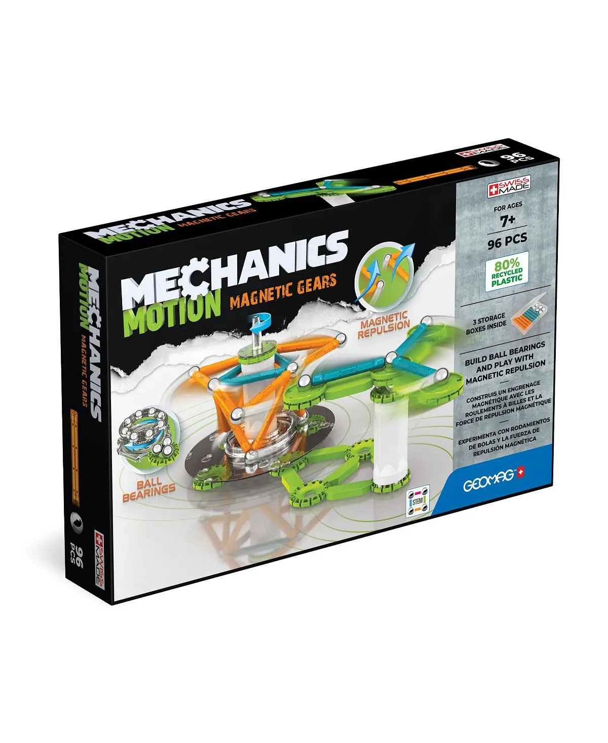 Geomag Mechanics Magnetic Gears Set - 96 Pieces, Stem Authenticated 1