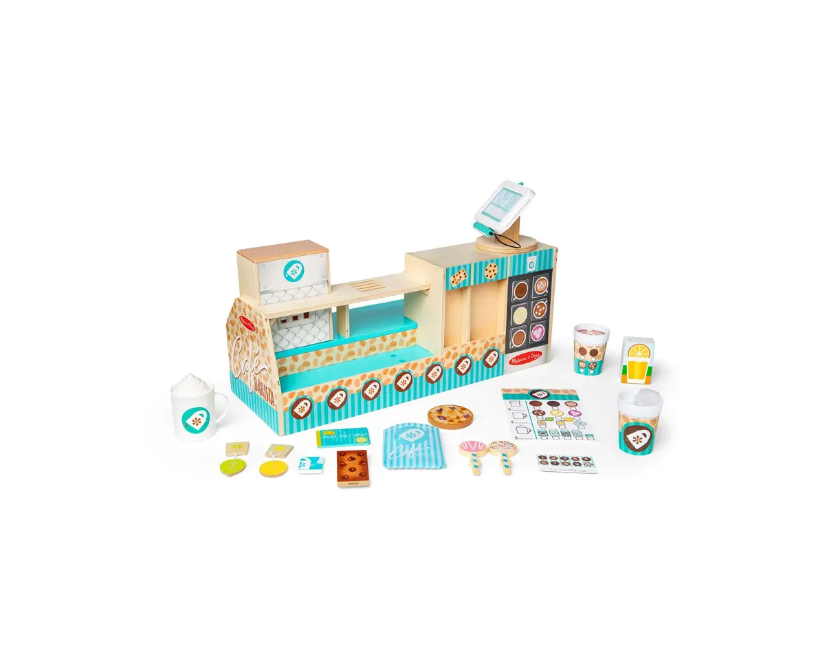 Melissa And Doug 35-Piece Wooden Cafe Barista Coffee Shop Set 1