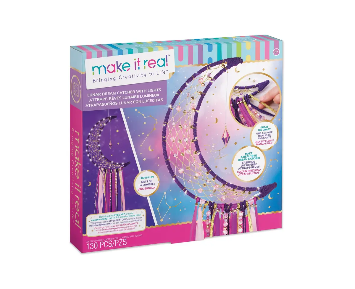 Make It Real Lunar Dream Catcher Diy Kit With Lights - Purple 1
