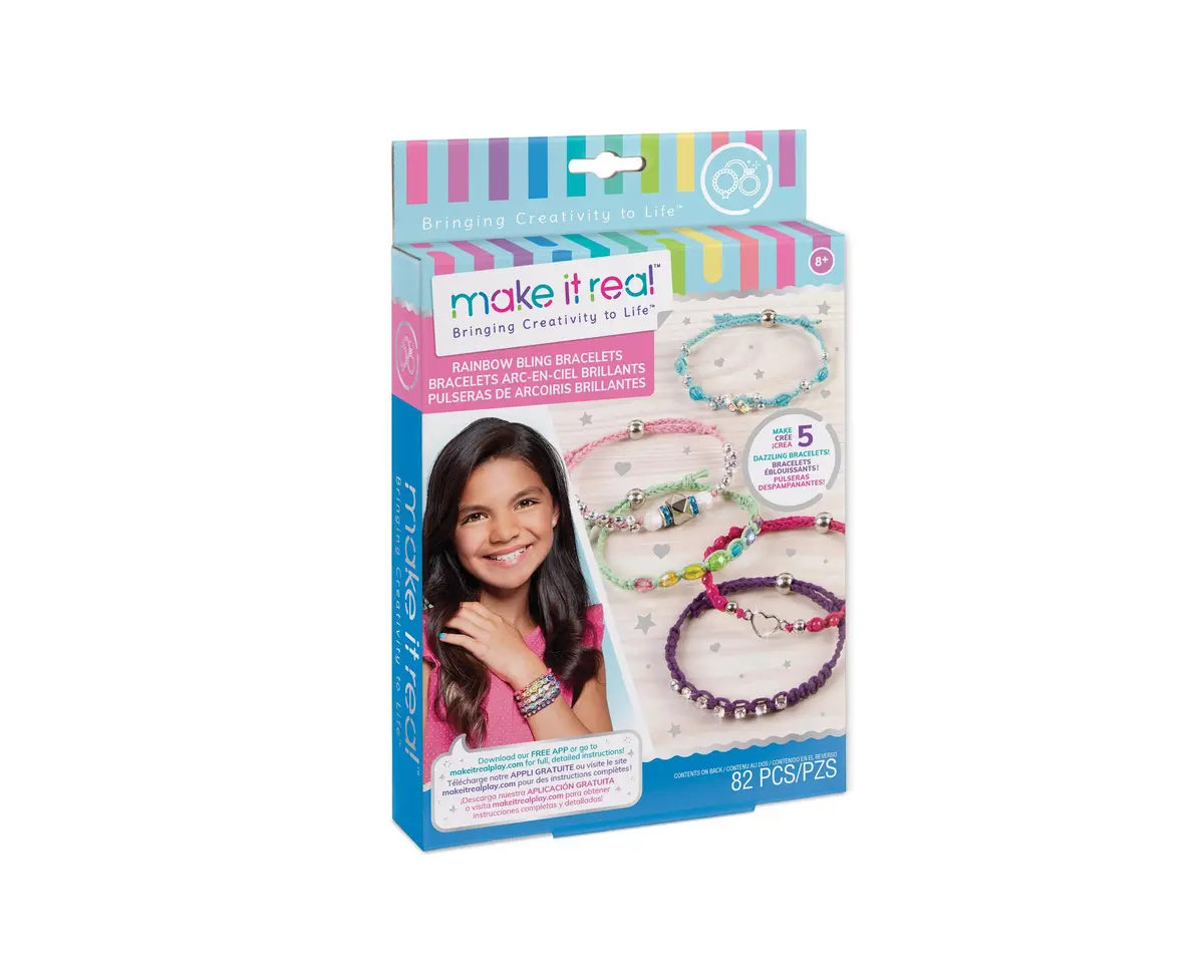 Make It Real Rainbow Bling Diy Bracelet Kit - Colorful Jewelry Crafting Set 1