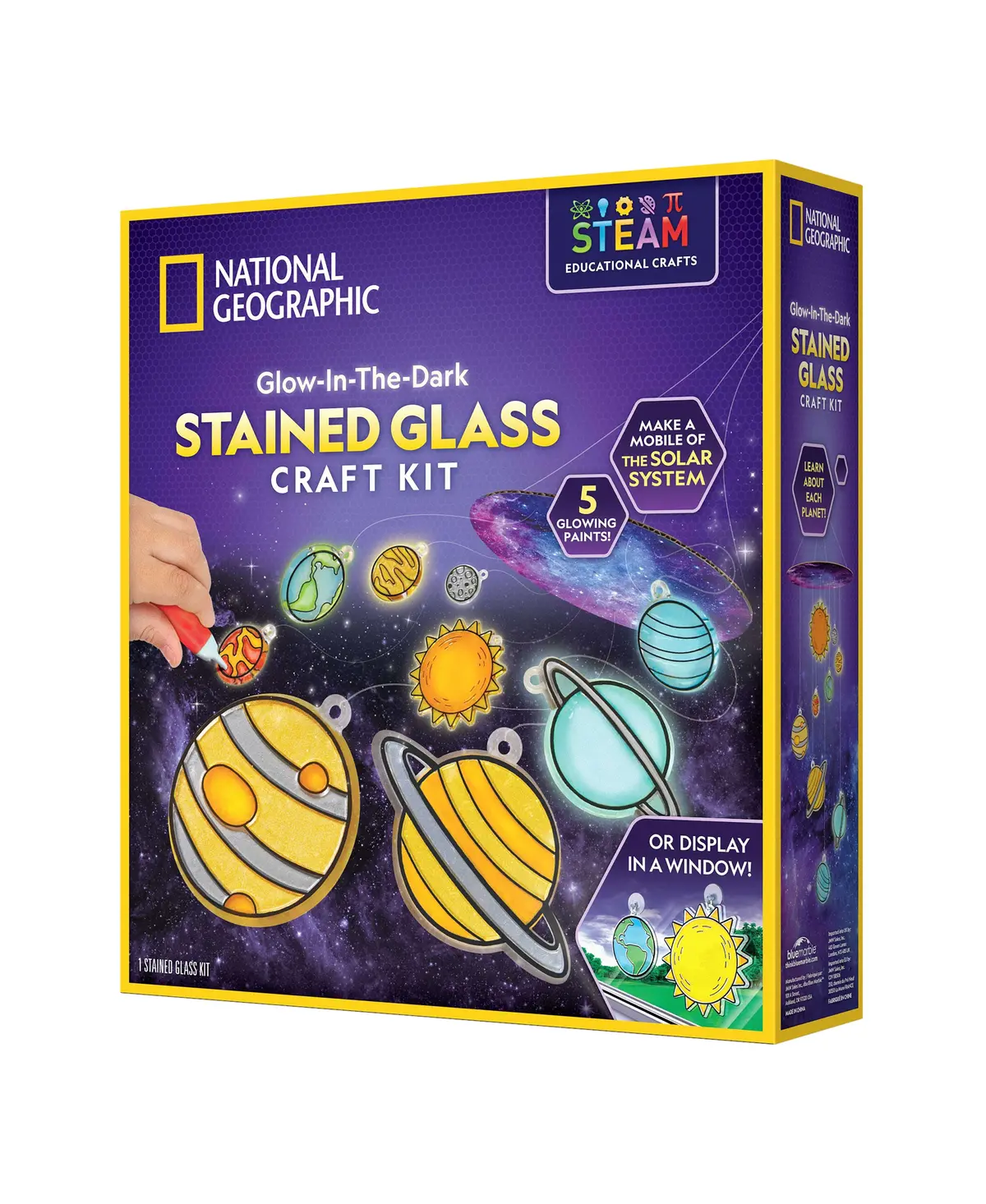 National Geographic Glow-In-The-Dark Stained Glass Solar System Craft Kit 1