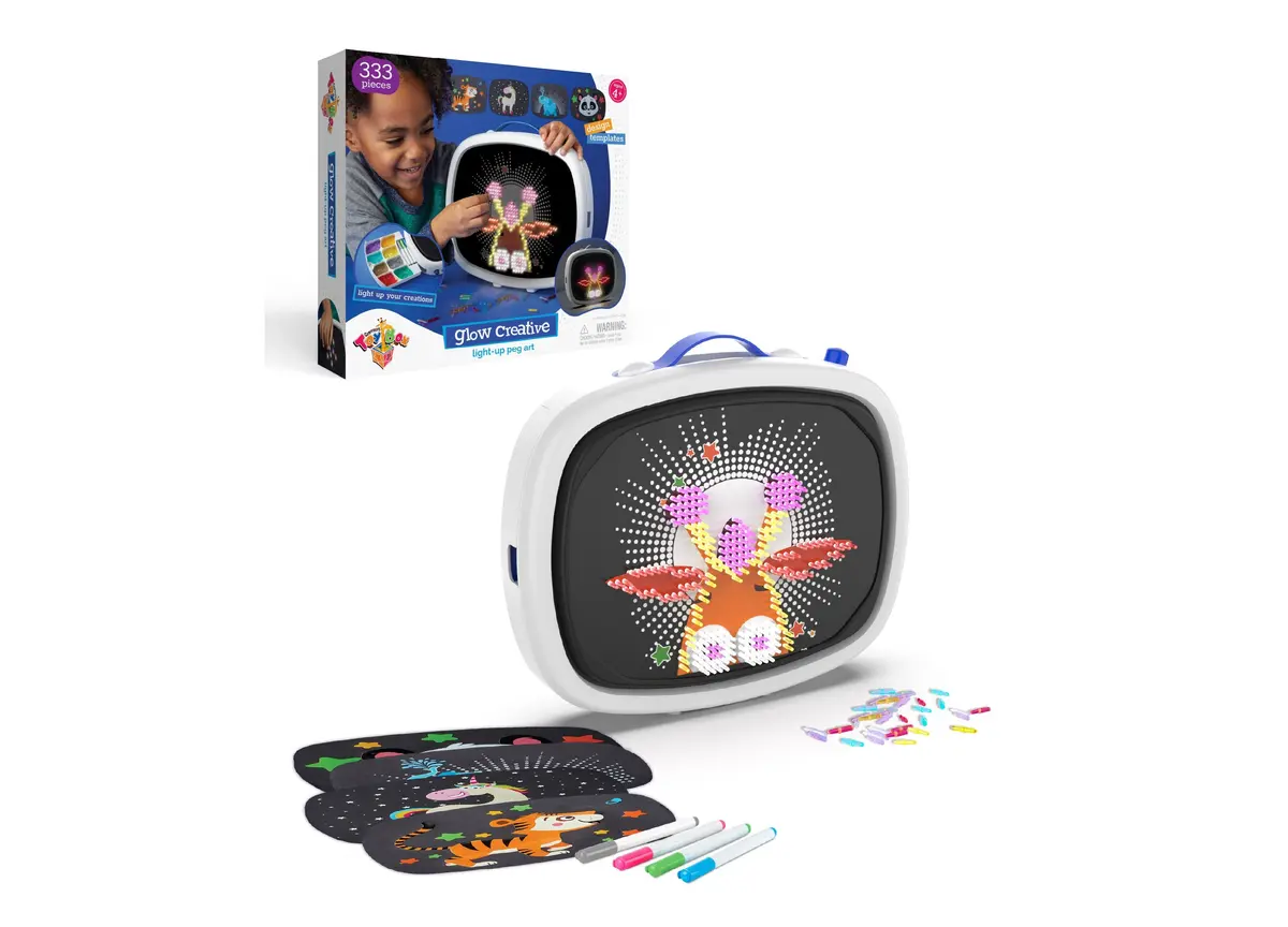 Geoffrey's Toy Box Glow Creative 333-Piece Light-Up Peg Art Kit 1