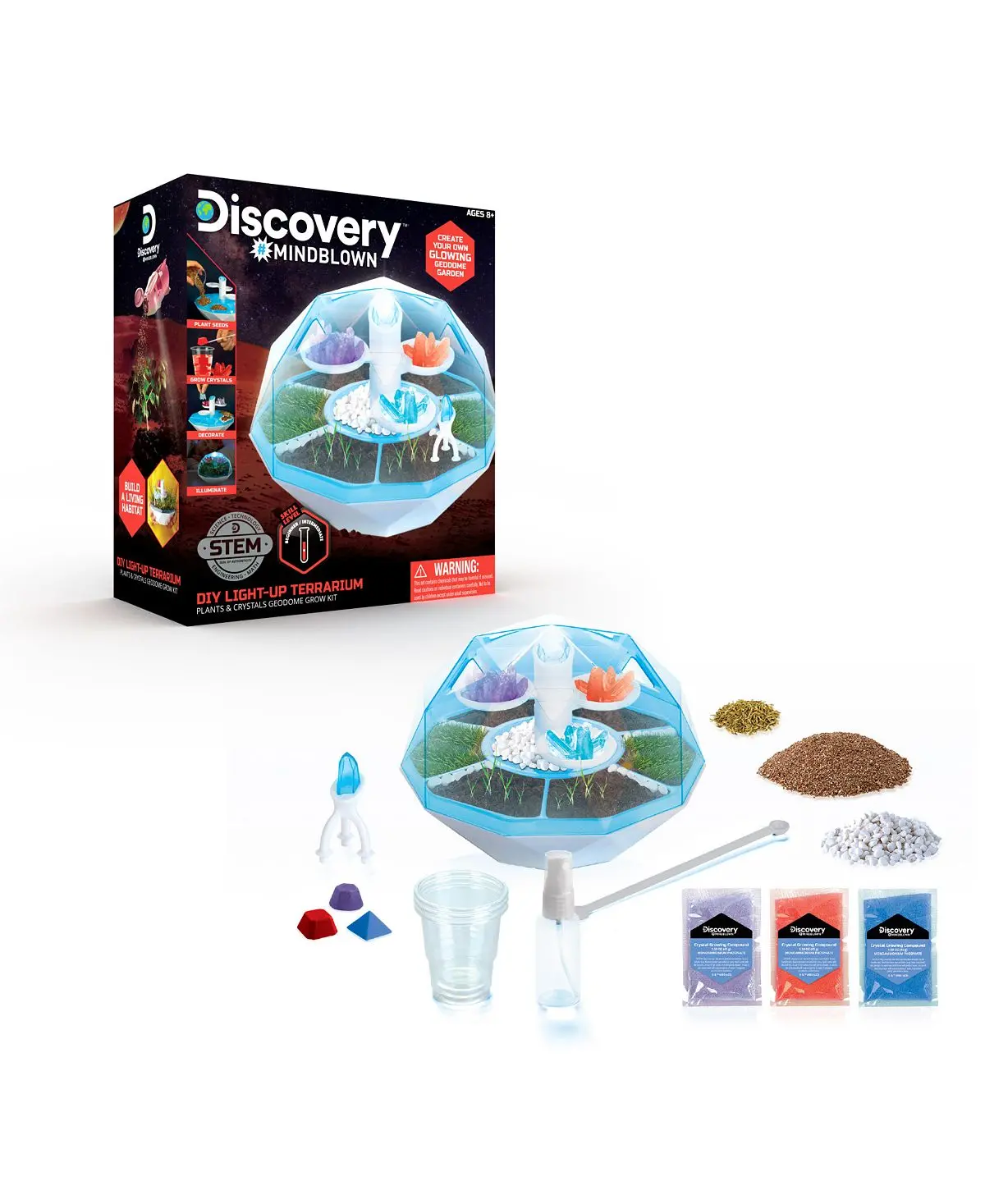Discovery #Mindblown Diy Light-Up Terrarium And Crystal Growth Kit 1