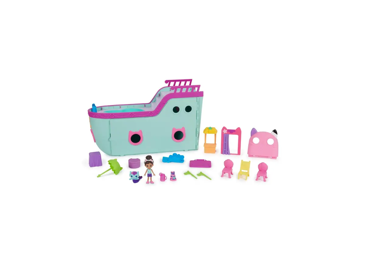 Gabby's Dollhouse Cat Friend Ship Cruise Playset With Figures And Accessories 1