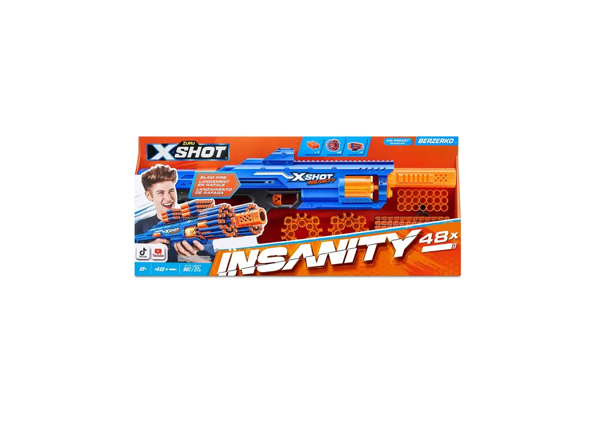 X-Shot Insanity Series 1 Berzerko Blaster With 48 Darts And Rotating Barrel 1