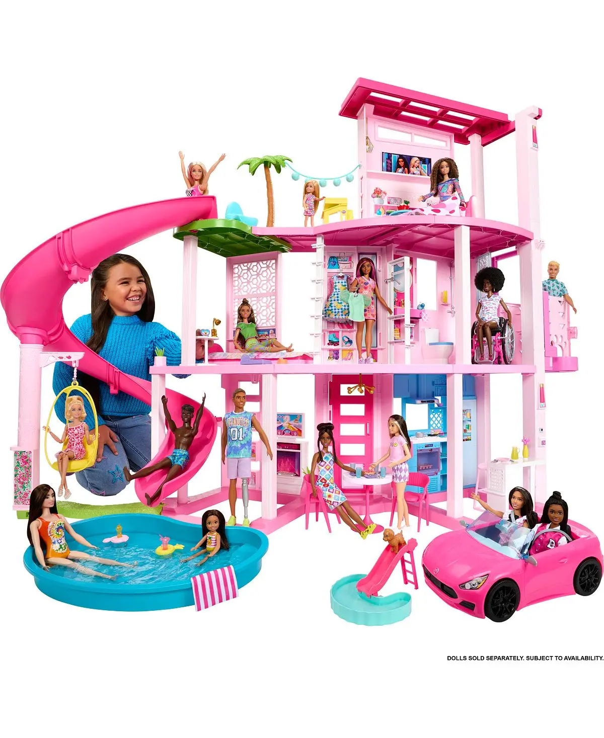 Barbie Dreamhouse, 75+ Pieces, Ultimate Pool Party Doll House With 3-Story Slide 1