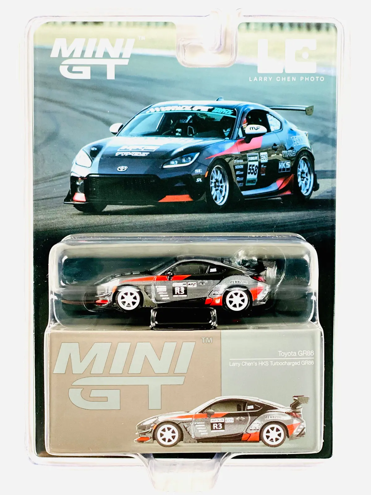 Mini Gt Mijo Exclusive Toyota Gr86  Larry Chen’S Hks Turbocharged Gr86 Grey #820 1