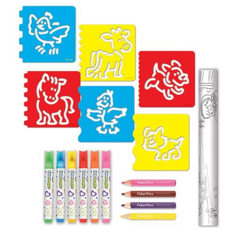 Little People Discovery Stencil Sets - Colorful Animal Sketch Kit 1