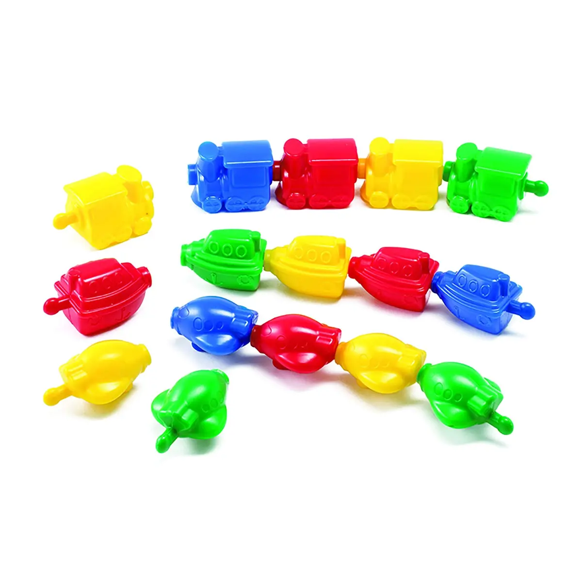 Learning Advantage Transportation Linking Blocks - Colorful Interlocking Toy Set - 36 Pieces 1