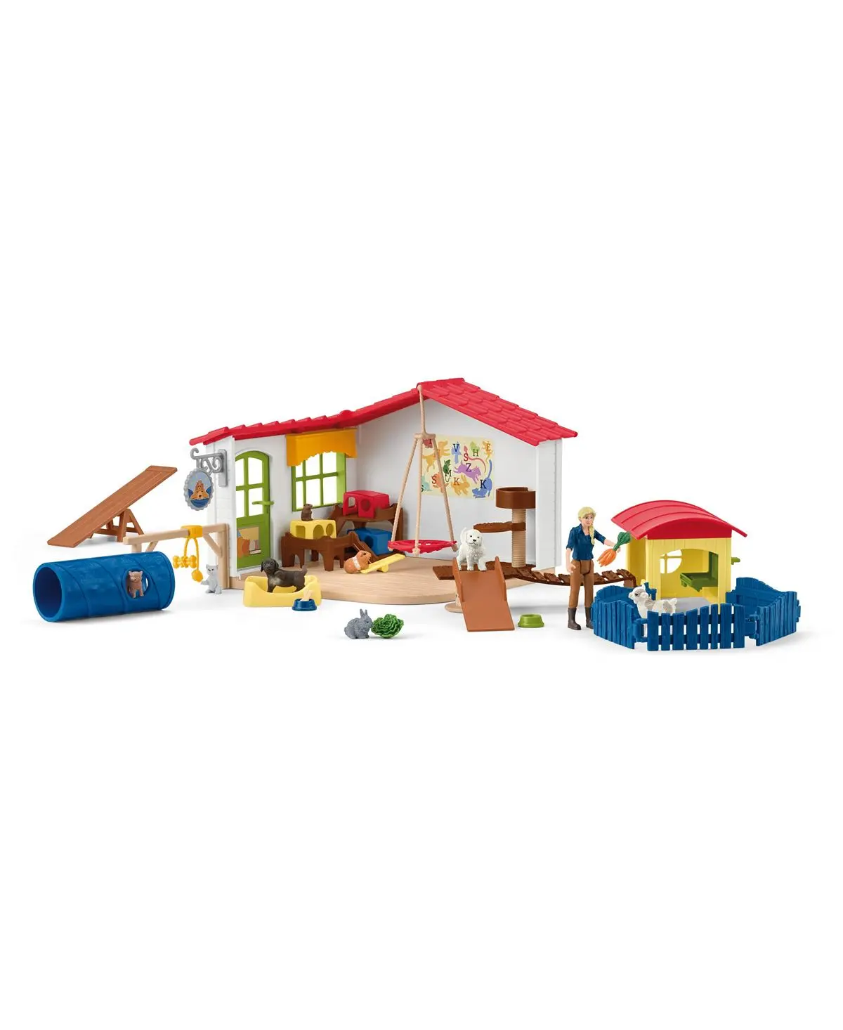 Schleich Farm World Pet Hotel 54-Piece Animal Playset For Kids Ages 3+ 1