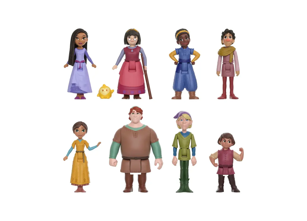 Disney Wish - Teens Pack Of 8 Posable Mini Dolls With Star Figure 1