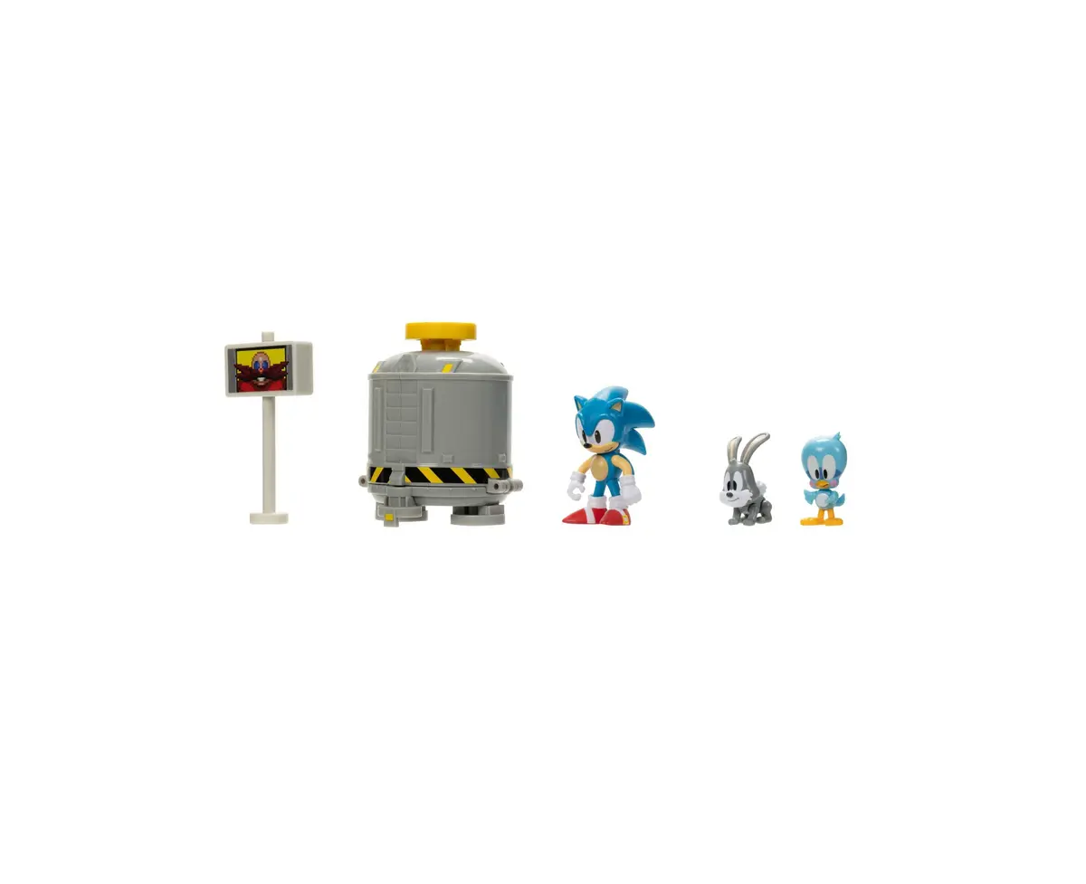 Sonic The Hedgehog 2.5" Level Clear Diorama Set With Classic Figures 1