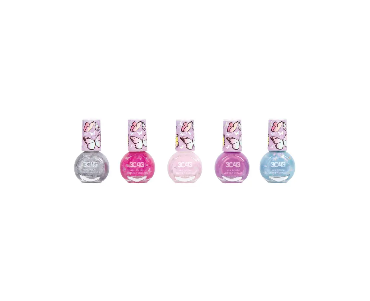 3C4g Butterfly Glitter Nail Polish Set - Sparkling Manicure Kit 1