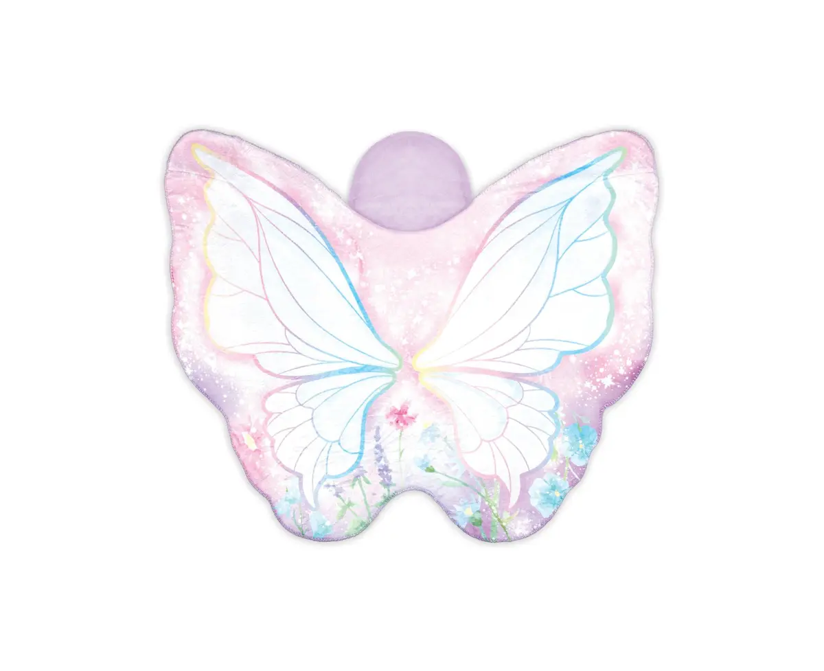 3C4g Fairy Garden Enchanted Wings Hooded Fleece Blanket 1