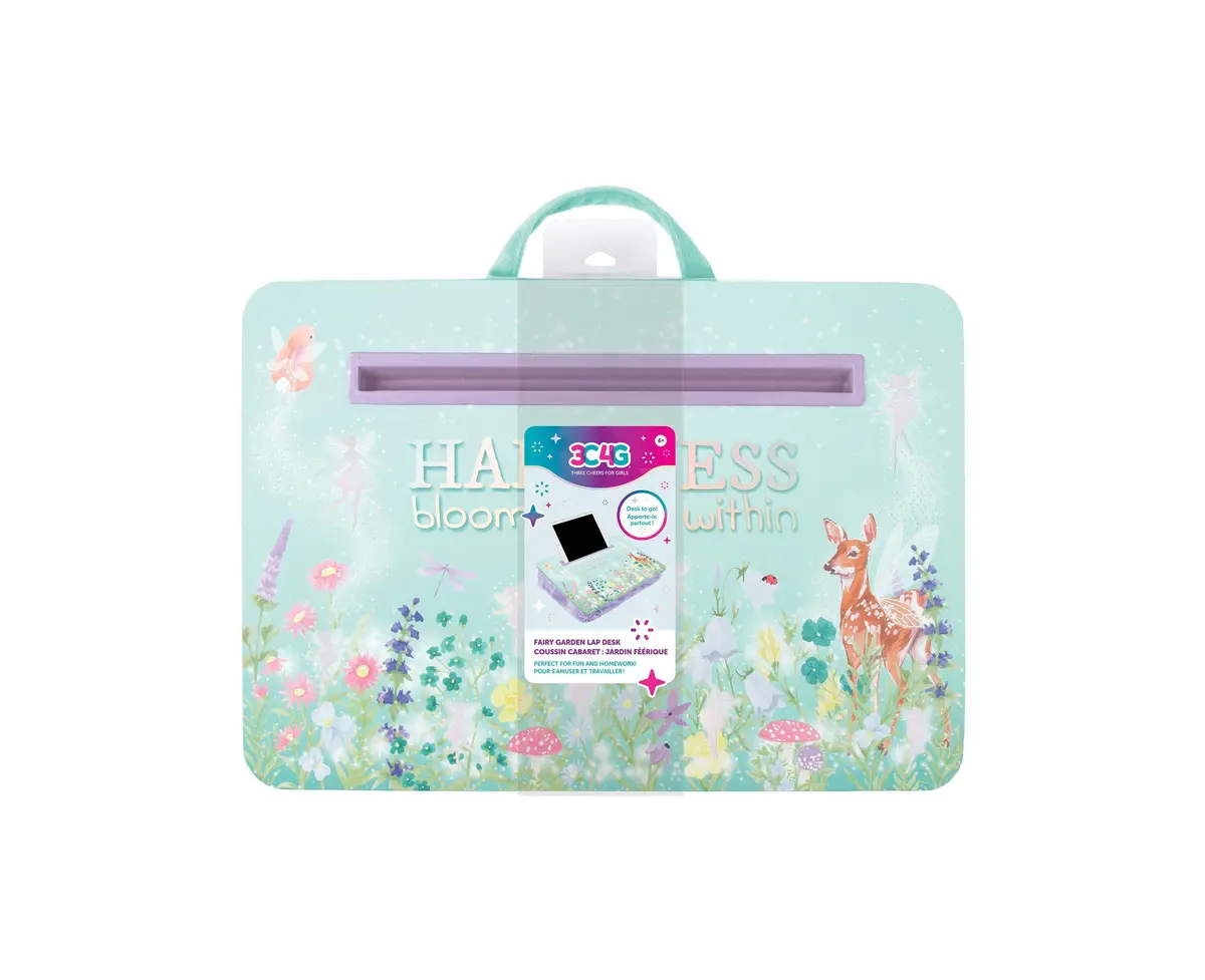 3C4g Fairy Garden Plush Lap Desk - Portable Workstation, Green & Purple 1