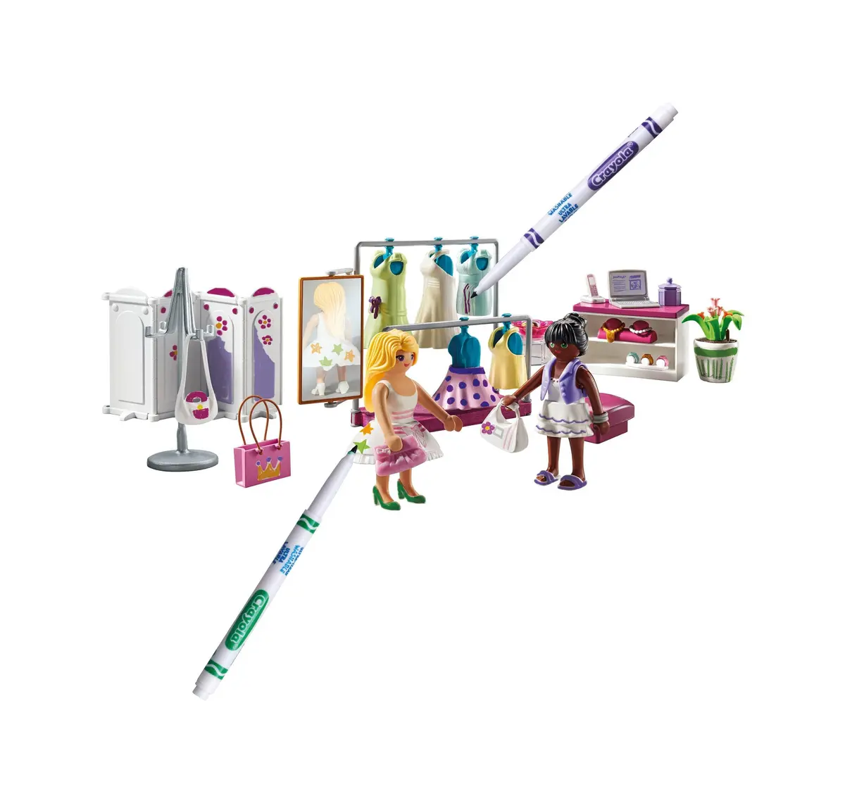 Playmobil Crayola Color & Style Fashion Boutique Playset 1