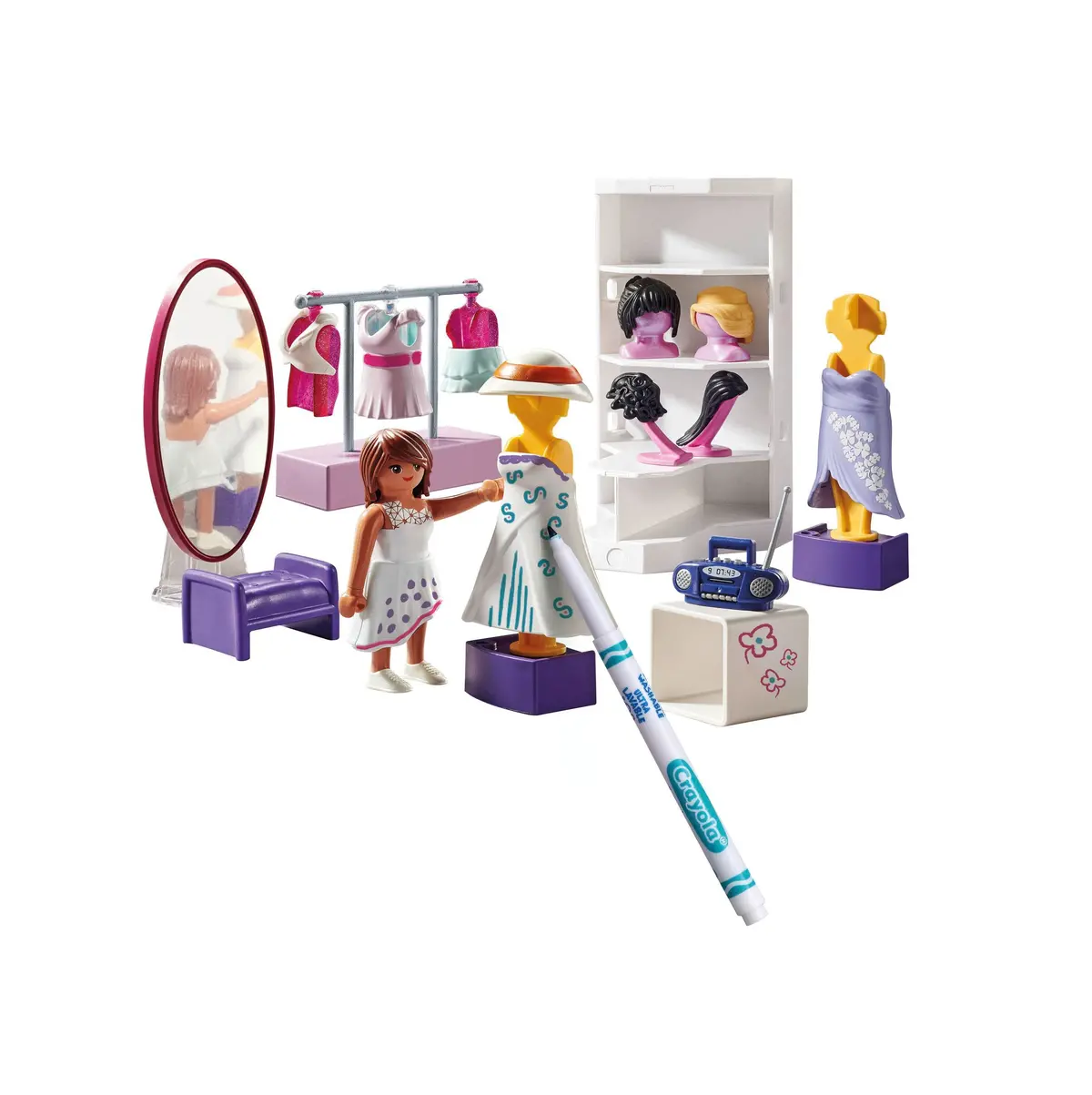 Playmobil Color With Crayola Fashion Designer Set - Creative Play Kit 1