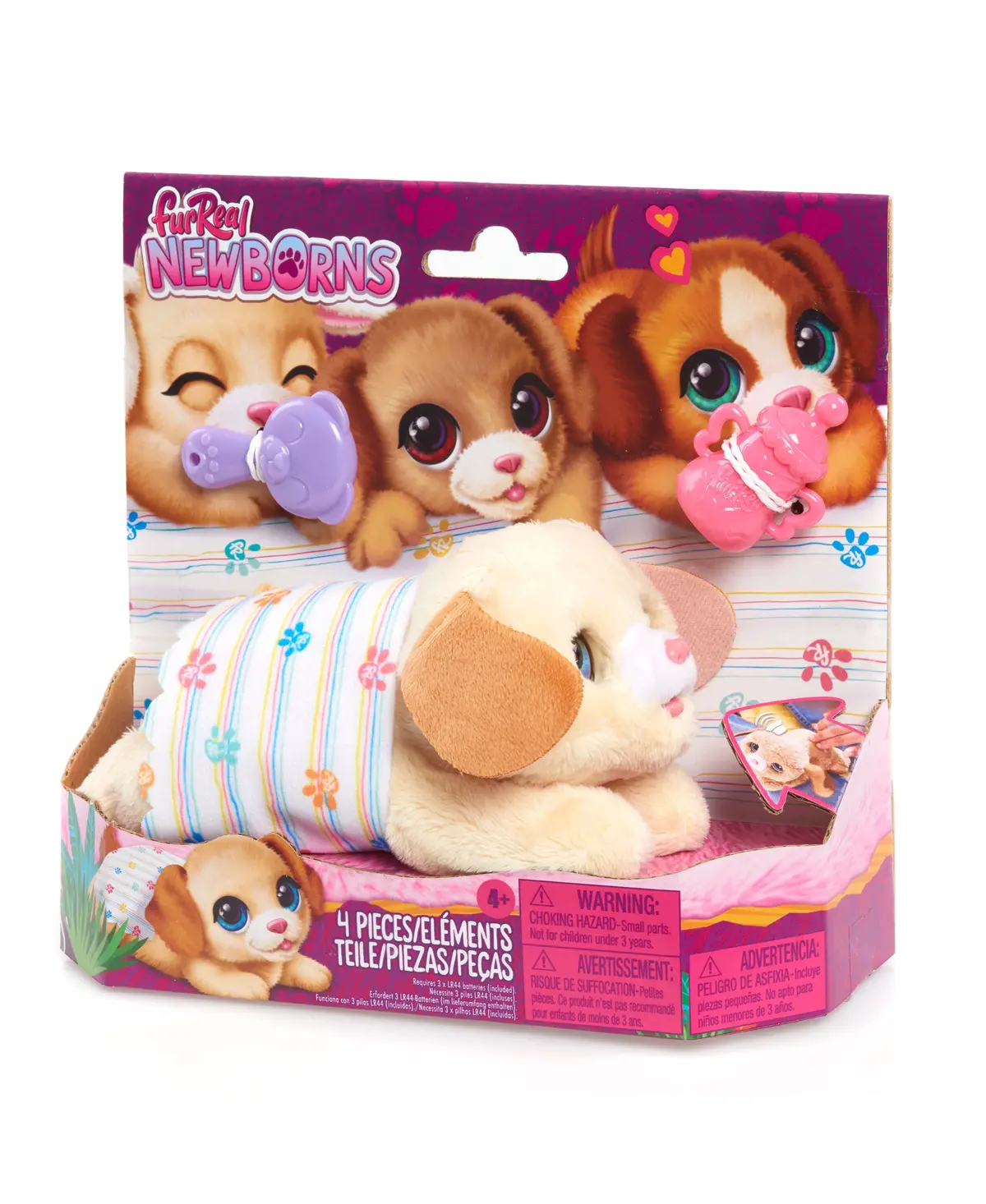 Furreal Friends Newborns Cream Puppy Interactive Plush Toy With Accessories 1
