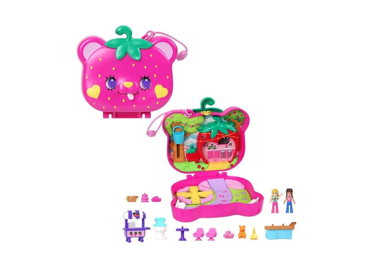 Polly Pocket Straw-Beary Patch Compact Playset With Garden Theme 1
