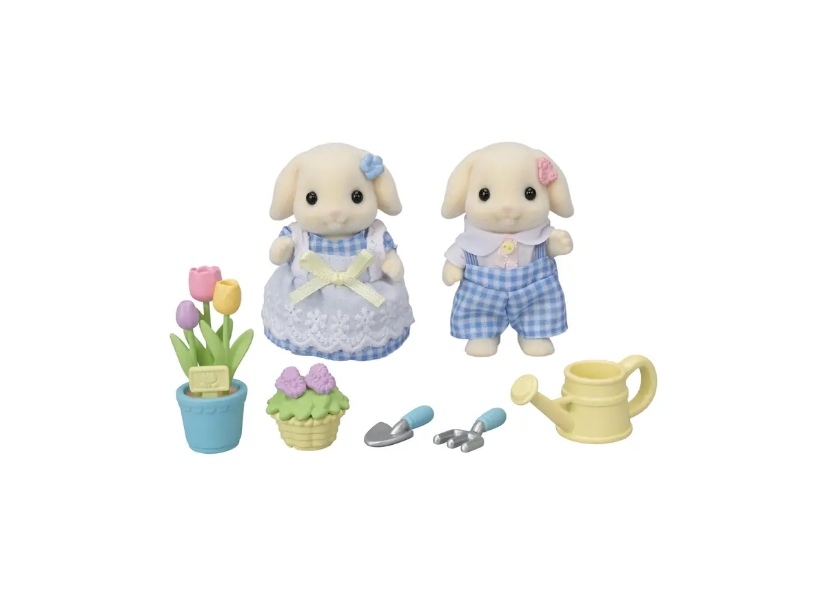 Calico Critters Blossom Gardening Set With Flora Rabbit Siblings 1