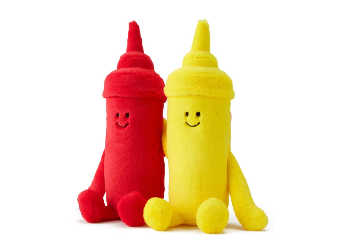 Geoffrey's Toy Box 10-Inch Plush Ketchup And Mustard Set - Cuddle Pals 1