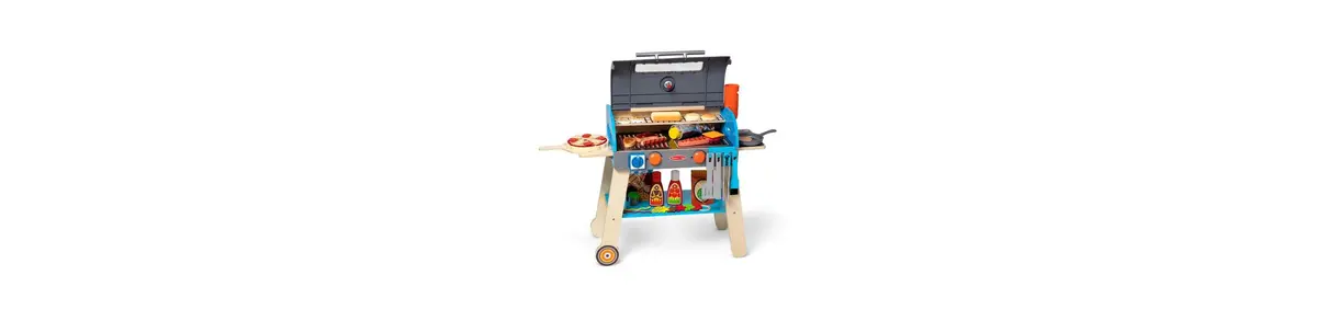 Melissa & Doug Deluxe Wooden Bbq Grill And Pizza Oven Playset 1