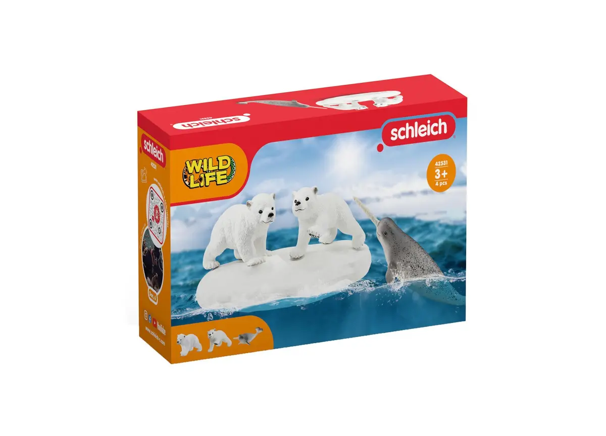 Schleich Wild Life Polar Playground 4Pc Arctic Animal Figurine Set 1