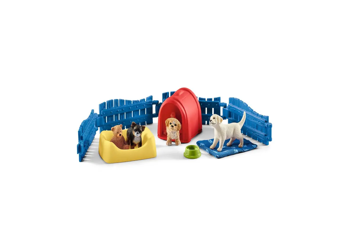 Schleich Farm World Puppy Pen Playset With Detailed Figurines 1