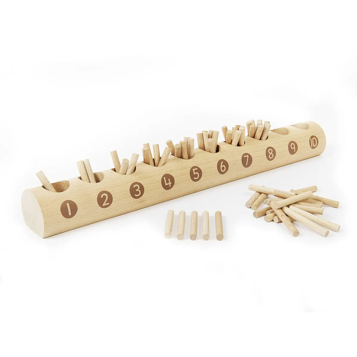 Yellow Door Natural Counting Log - Educational Wooden Toy For Toddlers 1