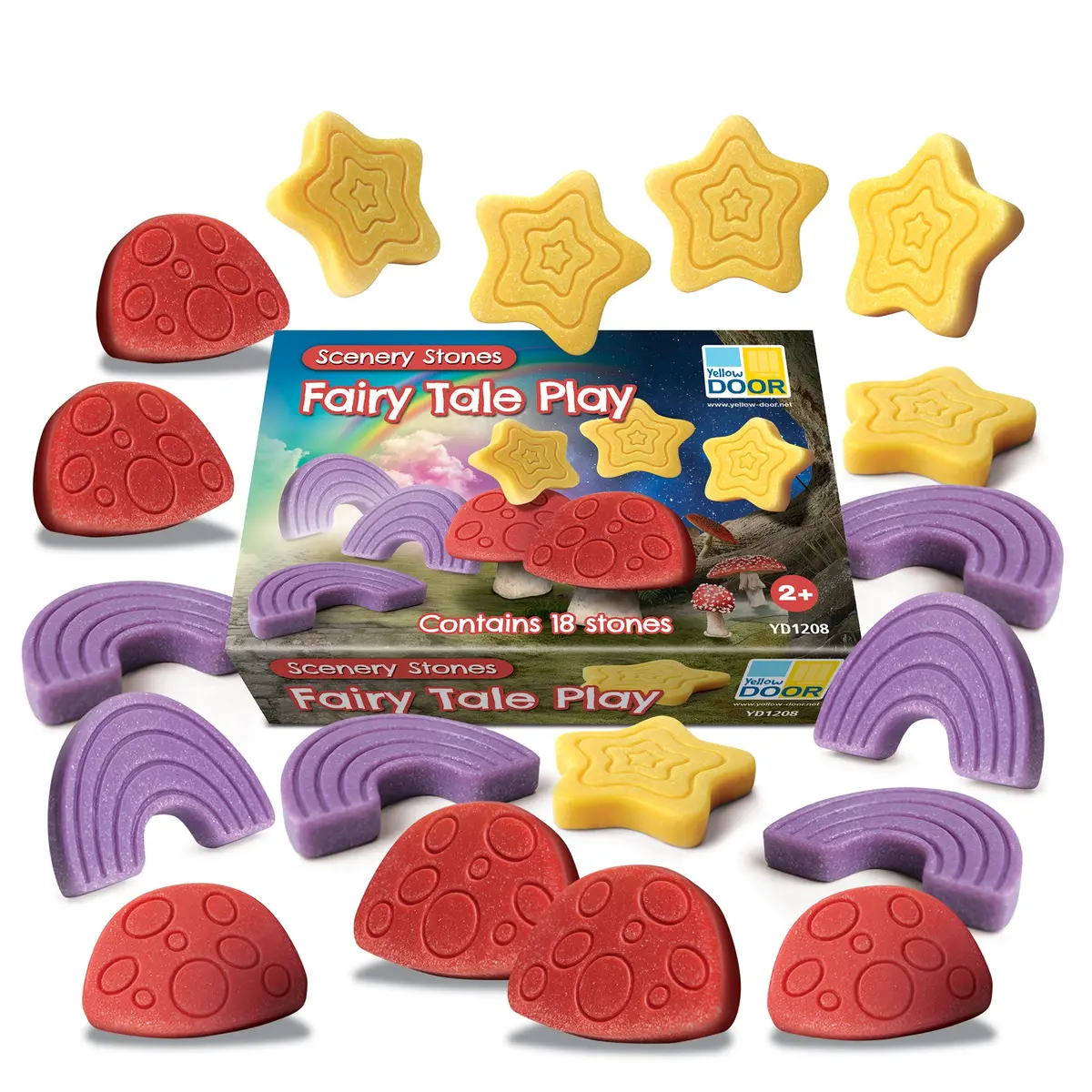 Yellow Door Fairy Tale Engraved Scenery Stones Play Set - 18 Pieces 1
