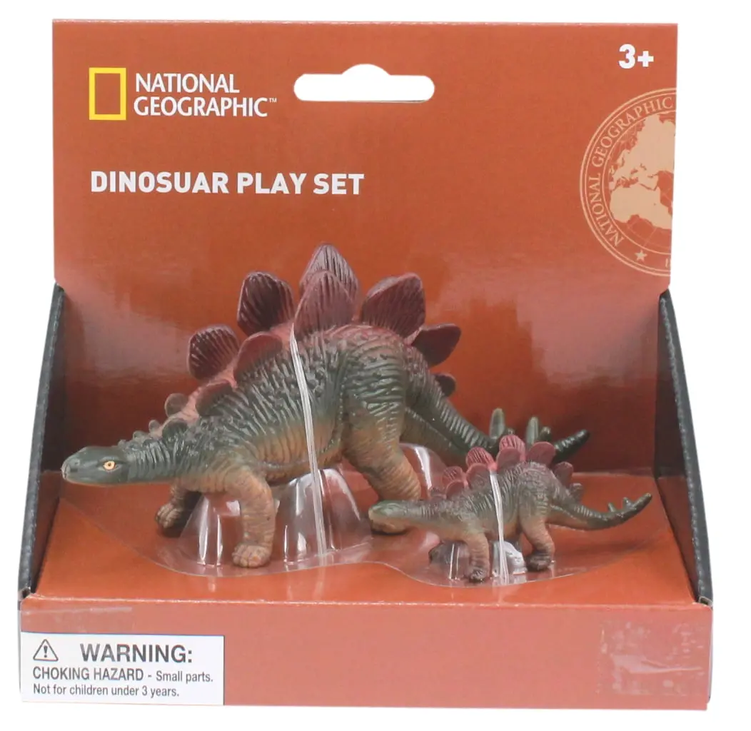 National Geographic Stegosaurus & Cub Figurine Playset, 6" 1